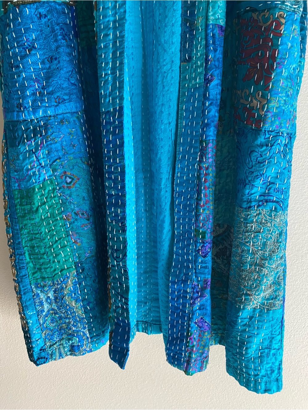 Kantha Kimono Patola Jacket Handmade Jacket Patchwork Kimono Robe - Picture 14 of 16